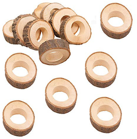 24 Stücke Serviettenringe Holz Eierhalter Holz Serviette Ring als ideale Eierhalter Eierbeche DIY Basteln Kits Hochzeit Pary Ornament für Hotel Hochzeit Geburtstag Weihnachten Party Tisch Dekoration