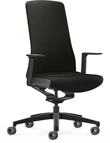 Interstuhl Pure Fashion Edition – Der Bürostuhl passt Sich an Gewicht und Bewegung des Nutzers an – ausgestattet mit der nachgewiesen ergonomischen Smart-Spring Technologie (Schwarz/Schwarz)