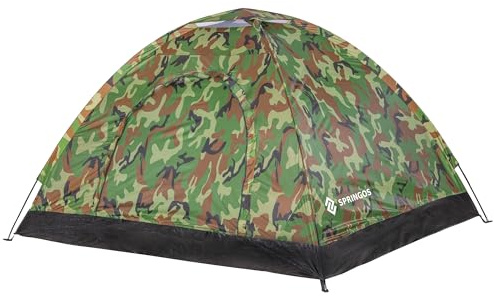 SPRINGOS Tente de Camping avec moustiquaire pour 2 Personnes 200 x 150 x 110 cm 1 Chambre Structure en Fibre de Verre