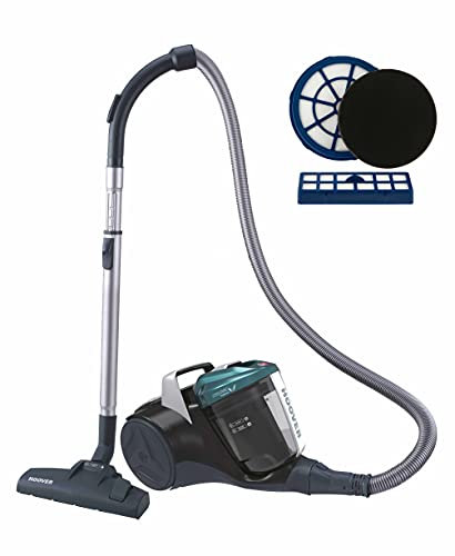 Hoover BR 30 Traino senza Sacco Breeze, Nero/Verde/Grigio Fumo con Kit Filtri Extra