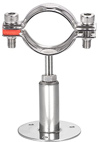 sourcing map Wall Mount Ceiling Mount Pipe Support, 304 Stainless Steel Adjustable Pipe Bracket Clamp for 42-45mm Pipe