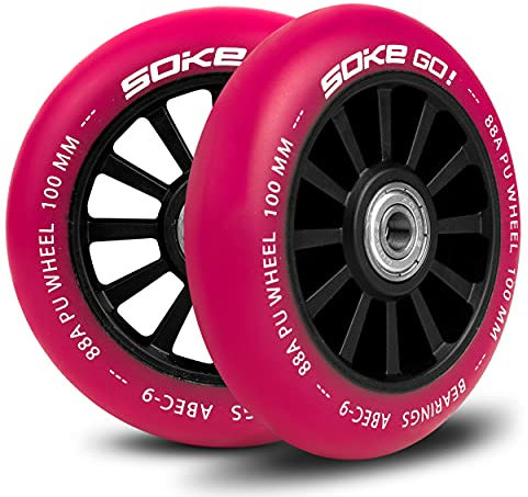 SOKE Scooter Räder 1679, 5x12x12cm, Zwei Stück, Langlebig, für Kinder, Jugendliche, Erwachsene, Profis | Kickscooter Scooter Wheels Suitable for Razor/Cox/Albott and Most Freestyle Scooters