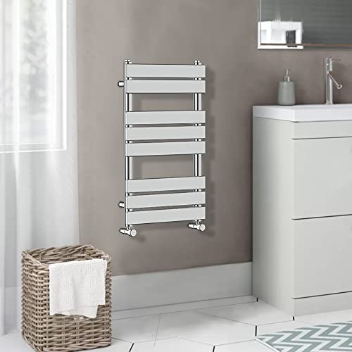 Warmehaus Flat Panel Heated Towel Rail Chrome Bathroom Radiator 800x500mm