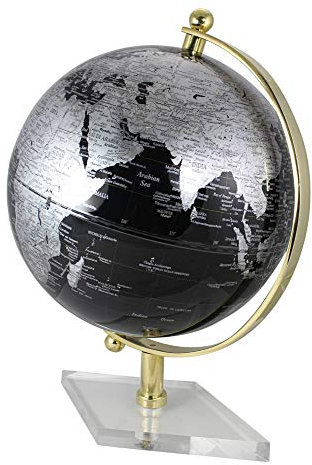 Sea-Club Globus Weltkugel Messing H=44cm Ø=30cm schwarz Maritime Deko