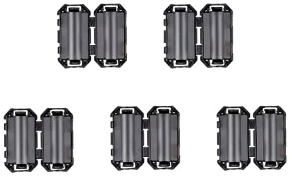 HUAREW 7 mm Ferritkerne,Ferrit-Ringkern,Ferritfilter,Ferrit Entstörfilter,Ferrit Ringkern Cable-Clip,Klappferrit Aufsteckbarer für Kabel RFI,EMI, Ferritring Ferritkerne,Schwarz(5 Stück)