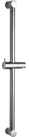 OFFO Asta saliscendi per doccia, 62 cm, montaggio a parete, distanza regolabile da 28 a 61 cm, con supporto di ricambio per soffione doccia, cromato