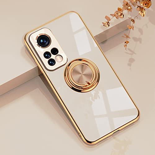 XINYEXIN Xiaomi Mi 10T 5G / Xiaomi Mi 10T Pro 5G Hülle mit Ringständer 360 Grad Drehbarer Ständer Handyhülle Mode Silikon Stoßfeste Schutzhülle für Xiaomi Mi 10T 5G / Mi 10T Pro 5G - Rosa