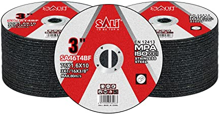 SALI 50 Pack Cut Off Wheels Cutting Wheels 3 x 1/16 x 3/8 Professional Cutting Stainless Steel for 3 in Angle Grinders and Die Grinders- Cutting Disc Aggressive Cutting Operating Up to 20380 RPM