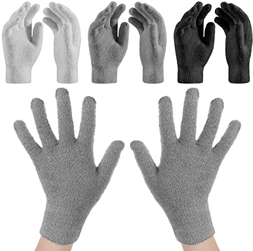 3 Pairs Moisturizing Aloe Gloves for Dry Hands Overnight Aloe Spa Infused Hydrating Cracked Hand Moisturizer Gloves for Women Men Chapped Skin(Vintage Color)