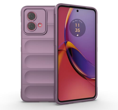 ESTH® Funda Silicona Líquida para Motorola Moto G84 5G con Protección Antigérmenes, Carcasa Antichoque de Grado Militar con Revestimiento de Microfibra Suave, Púrpura Claro