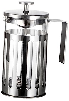 BESTonZON Théière Verre Borosilicate Résistant Chaleur Cafetière à Pression Acier Inoxydable Transparent Comme Du Cristal