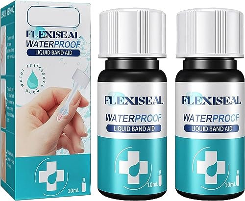 New Skin Liquid Plaster Wound Glue, Waterproof & Breathable Quick-Dry Gel Bandages for Scrapes, 2PC*10ML