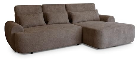 Robin Inspire Ecksofa Mit Schlaffunktion Bettkasten L Form Sofa Eckcouch Schlafcouch Freistehend Rechts Aldo Braun 266 x 160 x 87 cm