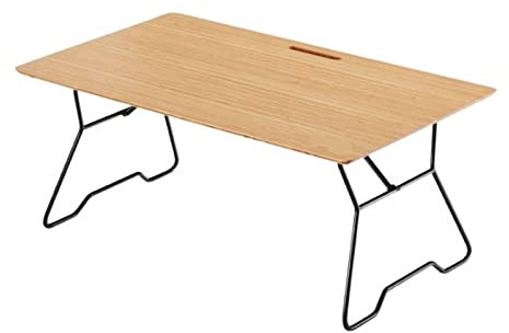 KGDJBGSE Campingtisch, Klapptisch aus Bambus-Aluminiumlegierung, tragbar, mit Tragetasche, Grill, Stabiler Rahmen, Outdoor, Camping, Picknick, Möbeltisch