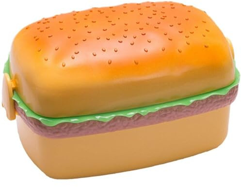 Muteitt Bento Box Cartoon Cute Burger Bento Box Microonde Set di Stoviglie per Contenitori per Alimenti per Scuola dei Bambini