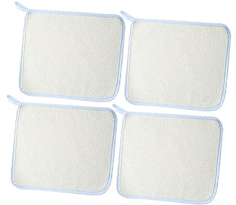 Healvian 4pcs Exfoliating Face Wash Cloth Nylon Bath Towel Quick Dry Non-slip Back Scrubber