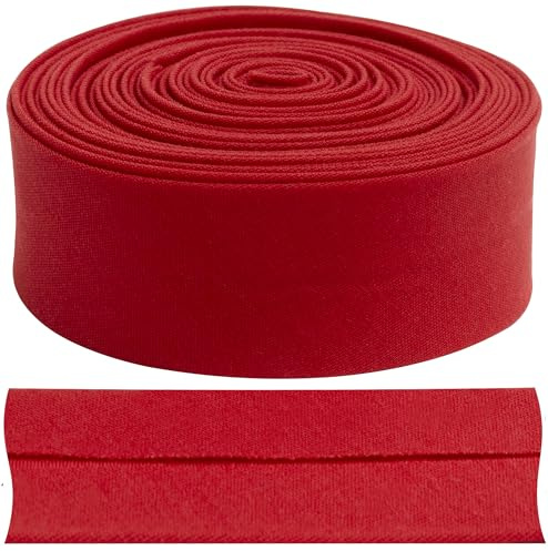 AERZETIX - C77464 - Band, Schrägband, gefaltet Naht 4.5 Meter x 23 mm - 20% Baumwolle und 80% Polyester - Farbe Rot