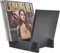 Honygebia Porta Dischi in Legno Massello - Supporto per Vinili in Rovere Nero, Rack a V per Esposizione e Archivio, Ideale per Conservare una Collezione di 40 LP Premium