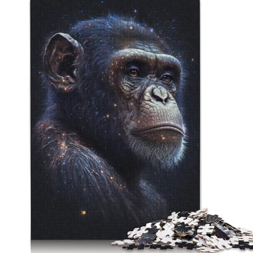 1000-teiliges Puzzle Galaxy Art Monkey Puzzle für Kinder, Holzpuzzle, Lernspiel für Erwachsene und Kinder, Größe: 75 x 50 cm