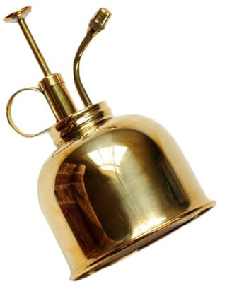 Regadera dorada – Bomba de riego de plantas, regadera para plantas, latón vintage, lata de metal Mister, botella de spray para exteriores para plantas de jardín interior