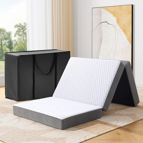 Autsel Klappmatratze 65x195x15cm 3-teilige Faltmatratze Camping Matratze | Bodenmatratze, Gästematratze, Klappbett