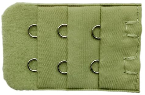 Whakano Lot de 12 rallonges de soutien-gorge pour femme - 3 rangées - 2 crochets - Élastiques - Boucle d'extension de soutien-gorge - Doux et confortable - Sangle d'extension - Vert gazon