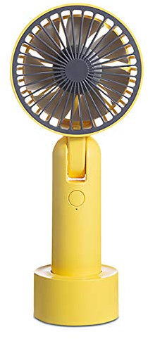 Jasaly Mini Portable Fan 3 Speed Adjustable Fans for Home Office Electric Fans USB Rechargeable Air Cooler-Yellow