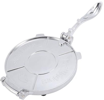 Tortilla Press 8in Aluminium Alloy Dough Thinning, Multifunctional Kitchen Utensil Tool, for Homemade Tortillas, Dumpling Wrappers (Silver)