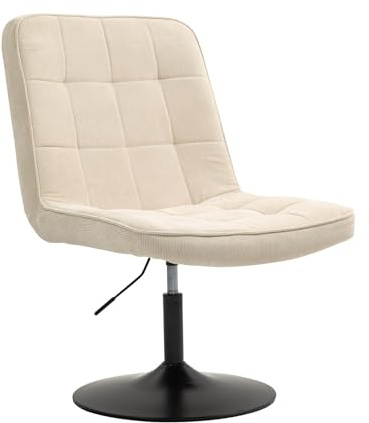 SVITA Henry Loungestuhl Polsterstuhl Drehsessel Drehfuß Loungesessel Cordbezug Beige