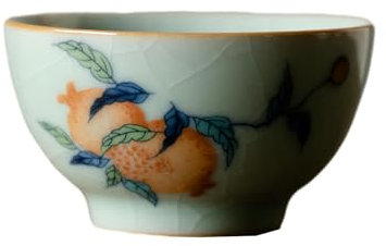 Tazza singola blu cielo in stile cinese, set da tè kung fu in ceramica - melograno antico colore