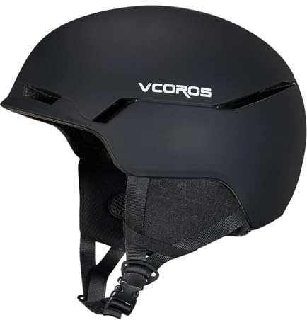 VCOROS Ski Helmet with Ski Goggles DXH-816 Snowboard Helmet Men Women for Snow Sport,Skiing,Skating,Snowboarding(Matte Black,Small)