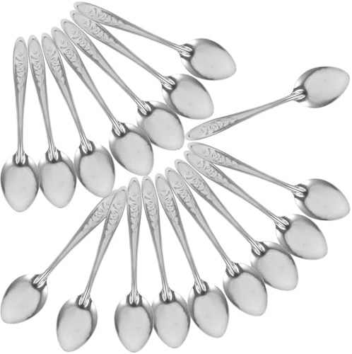 iplusmile 50 pièces Lot de Cuillères Service Inox pour Restauration Rapide Cuillères Mélange et Soupe Design Élégant Résistantes et Polyvalentes pour Maison et Café
