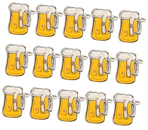SOLUSTRE 15 pièces Broche Lumineuse Forme de Chope de Bière Cartoon Épingle Décorative Adorable pour Femmes Accessoire de Fête Oktoberfest Éclatant