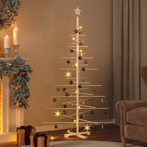 Emmtore Árbol de Navidad de Madera de Adorno Madera Maciza Pino 180 cm