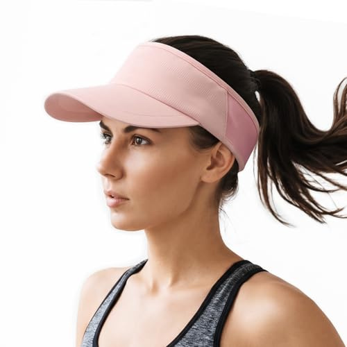 DRESHOW Sport Sun Visor Hat Women Men Empty Top Baseball Cap Elastic Breathable UV Protection Summer Sun Hat for Running Golf Tennis Hiking