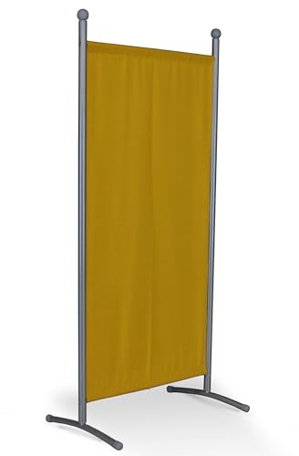 ANGERER Stellwand 178 x 82 cm, gelb | Raumteiler, Raumtrenner, Sichtschutz, für Windschutz & Schatten auf Balkon, Bezug aus waschbarem Stoff, Made in Germany