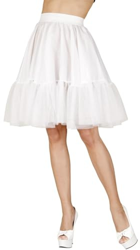 W WIDMANN MILANO Party Fashion - 01075 Jupe Jupon pour Femme Adulte, Princesse, Conte de fées, années 50, Carnaval, Tgalia Unica, Couleur Blanc