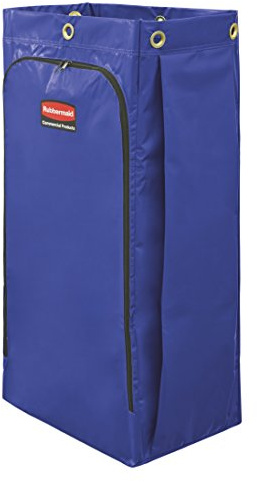 Rubbermaid Commercial Products High-Capacity Cleaning/Utility Cart Bag, 34-Gallon, Blue, Compatible with Rubbermaid Cleaning Carts