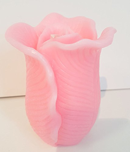 Oberstdorfer Glashütte Grande Candela a Forma di Rosa Candela nel Colori Rosa Forma di Fiore Altezza ca. 11 cm Diametro ca. 8 cm