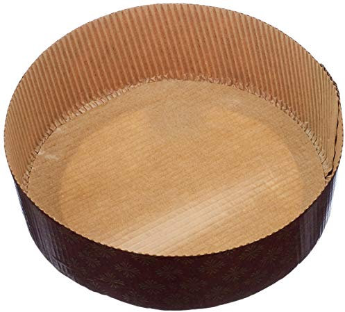 DECORA, 0320165 5 Flache Panettone-Formen à 500 g, aus Reiner Zellulose-Hartpapier, Hitzebeständig bis 200 °C, Ideal für die Herstellung eines flachen Panettone zu Hause, Hergestellt in Italien.