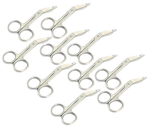 LAJA IMPORTS Lister - Forbici per bendaggi, in acciaio inossidabile, per adulti, confezione multipla (8,9 cm, confezione da 10 pezzi)