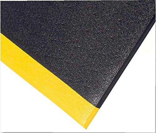 Tappetino Orthomat, sicurezza, 0,9 m x 1,5 m, lunghezza 1,5 m, colore opaco nero, giallo, tipo opaco anti affaticamento, Coba - serie Af01070, larghezza 0,9 m, colore grigio/giallo, lunghezza esterna