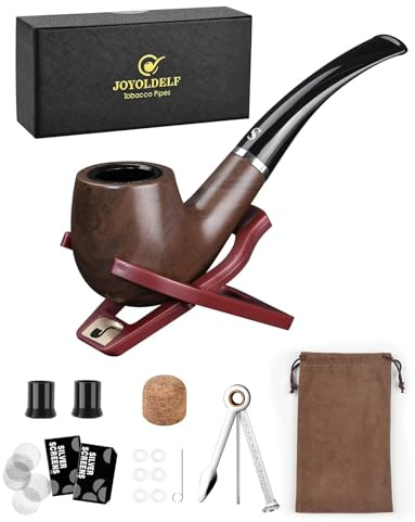 joyoldelf Pipe per Tabacco, Set di Pipe per Tabacco con Supporto Pieghevole con Strumento di Pulizia Pipe e Accessori per Pipe, Scatole Regalo