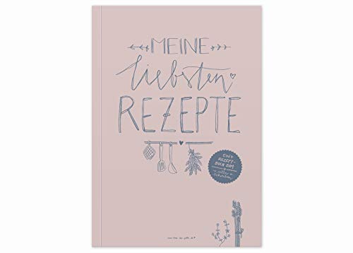 Eine der Guten Kleines Alles-Drin A5 Rezeptbuch zum Selberschreiben - DIY Kochbuch, Backbuch schreiben, Geschenkidee, Rosa Blau, FSC Papier, Softcover