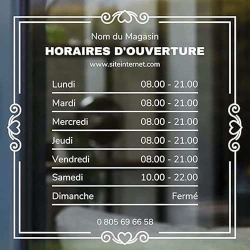 Etiqueta personalizada de la hora de la ventana de la tienda - Design 3