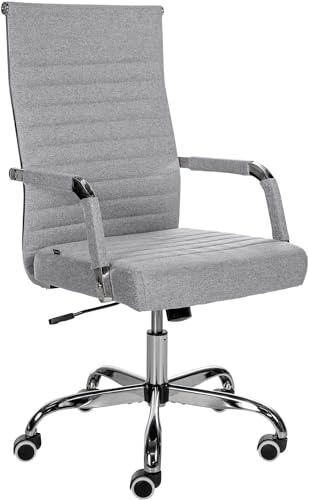 CLP Ergonomisk kontorsstol Amadora I justerbar höjd, 360 graders snurrstol I konstläder eller tygöverdrag I hållbar, 120 kg lastbar, färg: grå, material: tyg
