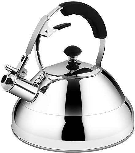 ZHANGZONG Bouilloire INOX Théière en Fonte Bouilloire sifflante Bouilloire à sifflet en Acier Inoxydable 2.6L, Chauffage Rapide et Uniforme, Bouilloire à thé, Universelle pour cuisinière à gaz