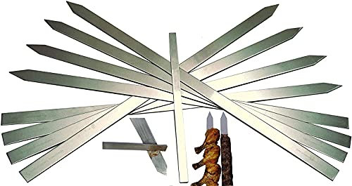 BBQ Professional Steel Skewers Long 24 x 1 Wide for Koobideh (Persian) Kabob Kabab Brazilian Tandoori (5pcs) Not for Oven