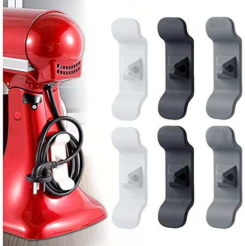 KTENME Confezione da 6 avvolgicavo per elettrodomestici, in silicone per cavi da cucina, autoadesivo, universale, per friggitrici ad aria