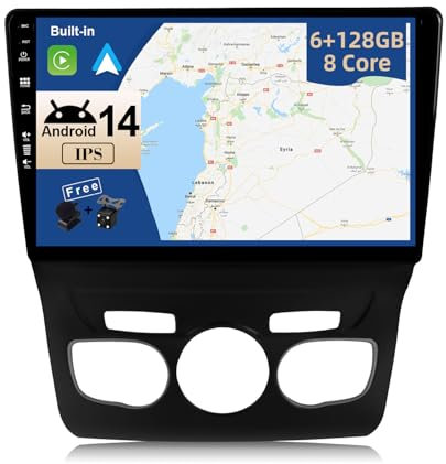 JOYX - [6G+128G] - Android 14 Autoradio Passt für Citroen C4 C4L DS4 (2013-2017) - Kabellos Carplay/Android Auto - Kamera & MIC - IPS 10.1 Zoll 2 Din - Eingebaut DSP -SWC WiFi DAB Fast-boot 360-Kamera